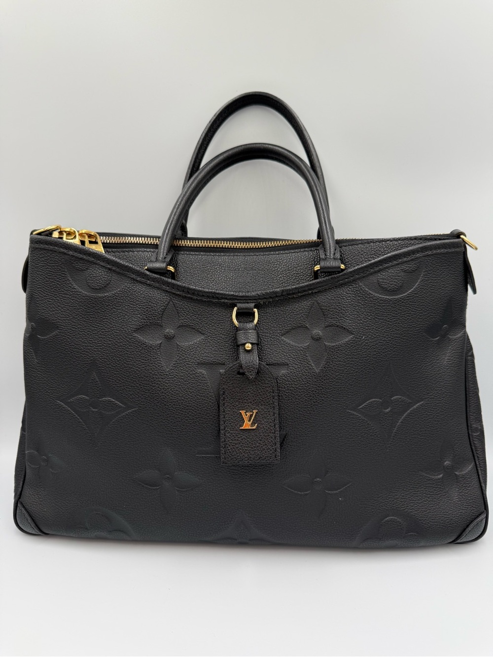 Louis Vuitton Black Empreinte Monogram Leather Trianon Tote with CB Strap